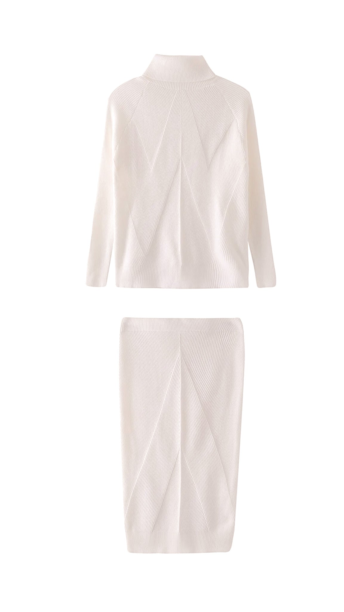 Ravenna 2-Piece Knitted Turtleneck Sweater And Skirt Set (One Size)