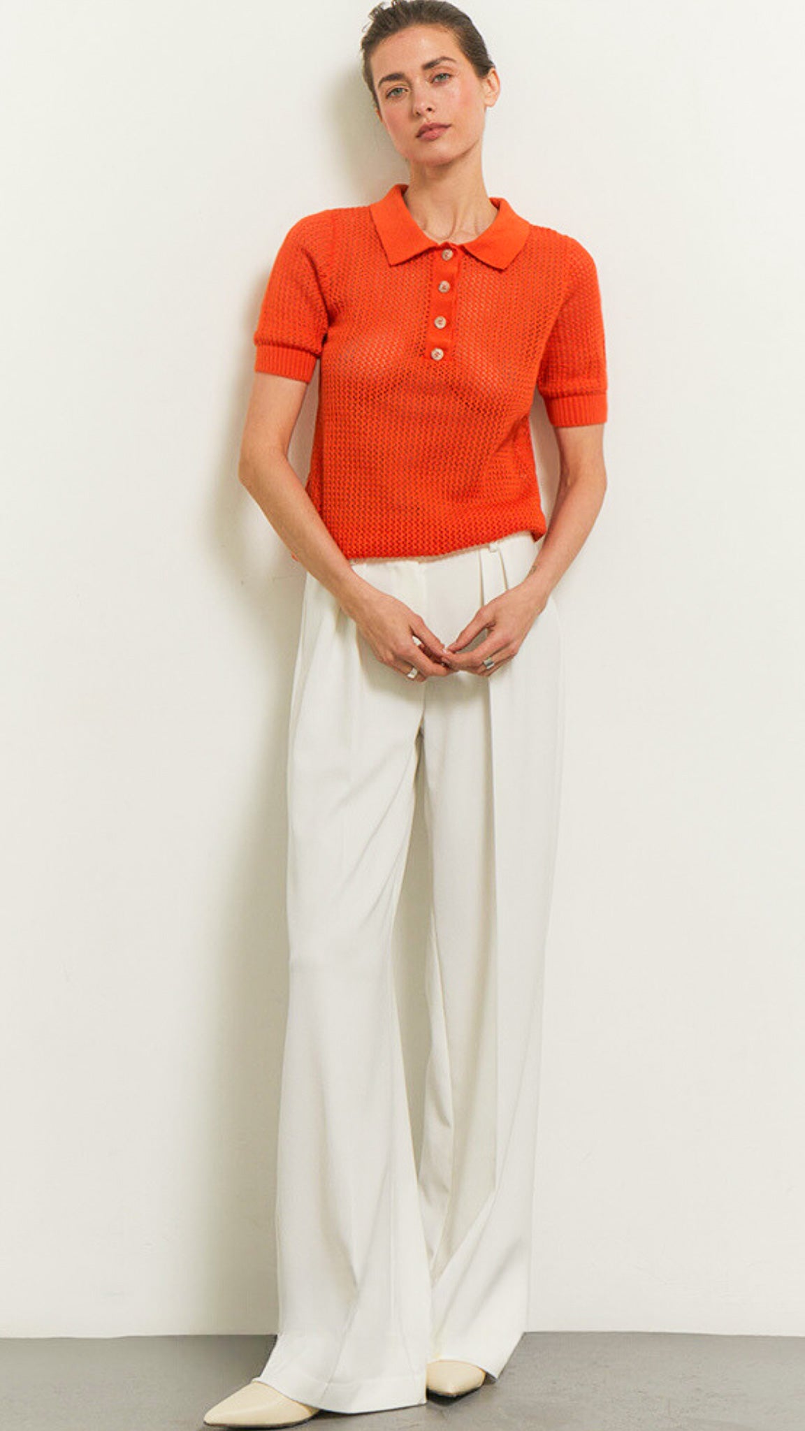 Adalyn Mesh Polo Tee