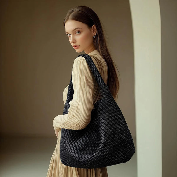 Nina Woven Tote with Clutch