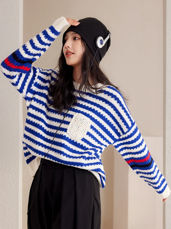 Serena Contrast Striped Sweater