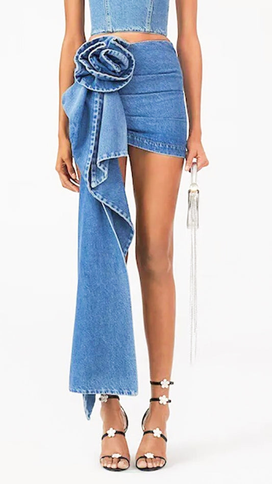 Petra Elaborate Denim Mini Skirt