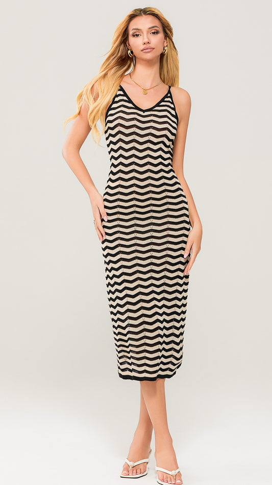 Selene Mid-Back Chevron Dress