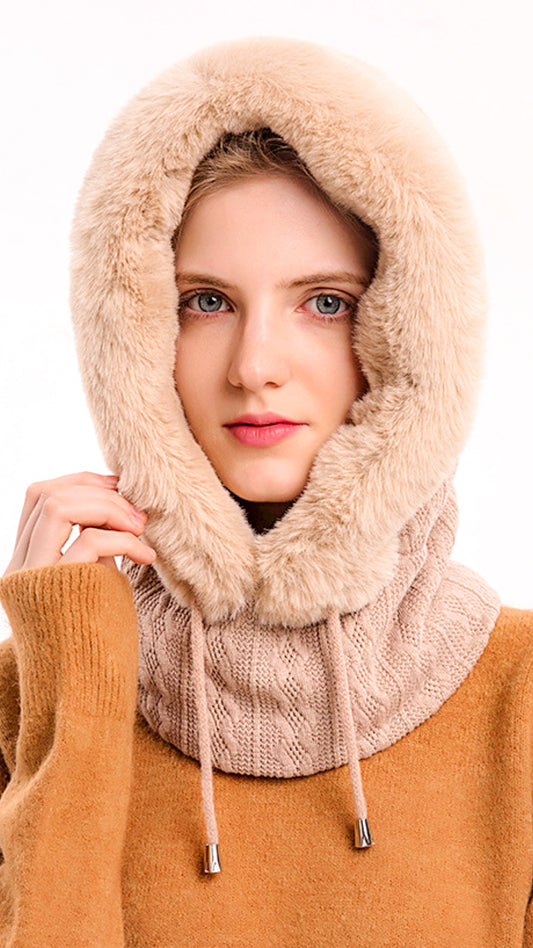 Luxurious Keep Warm Hood Piece With Face Cover