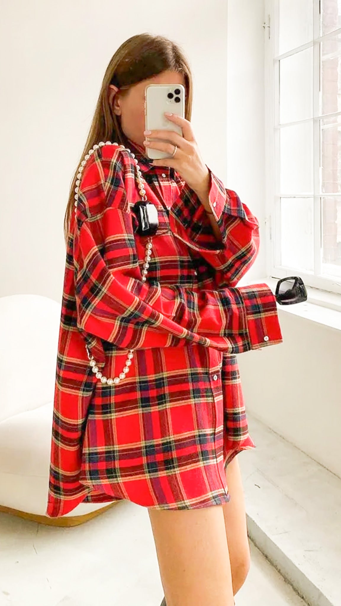 Cassidy Oversized Checkered Blouse