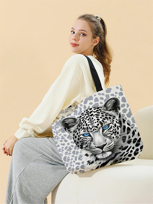 Aurora Blue-Eyed Leopard Tote