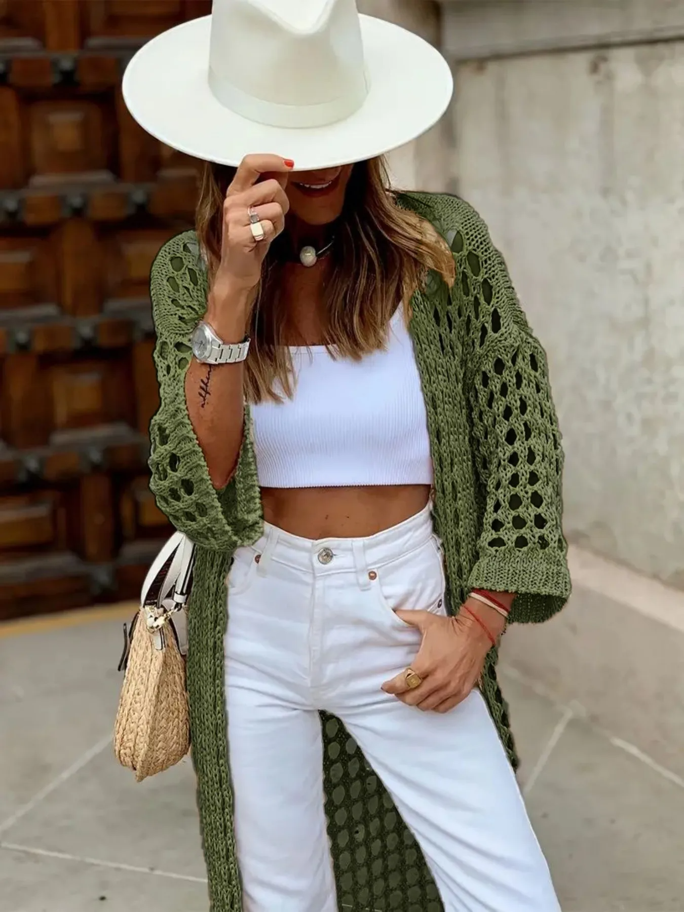 Judith Mesh Longline Duster Cardigan