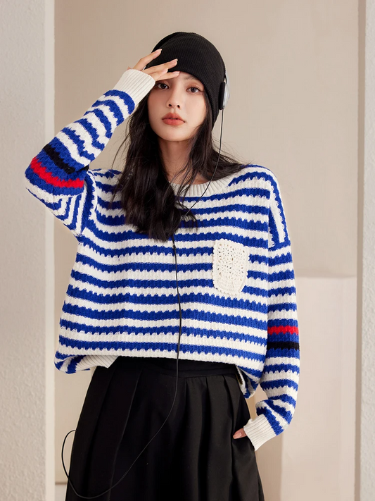 Serena Contrast Striped Sweater